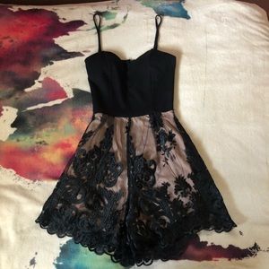 Charlotte Russe Black Lace Romper XS